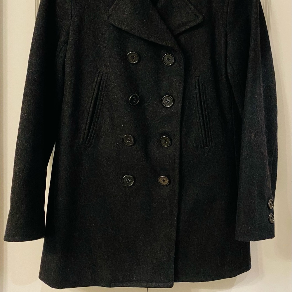 J.Crew J. Crew Women's Double Breasted Pea Coat Wool Charcoal Gray Classic - Picture 1 of 7